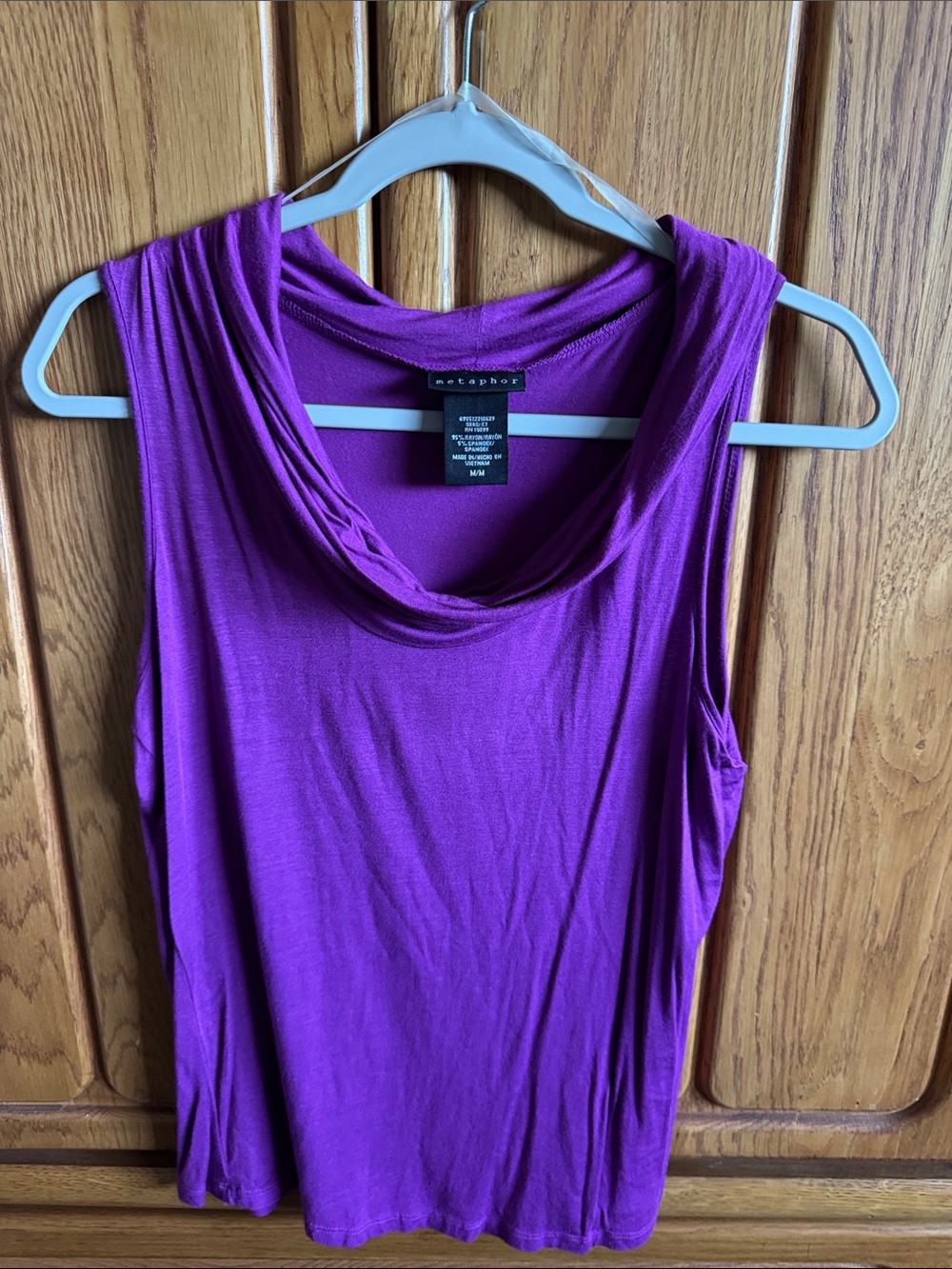 Metaphor Women's Sleeveless Cowl Neck Tank - Fuchsia Purple